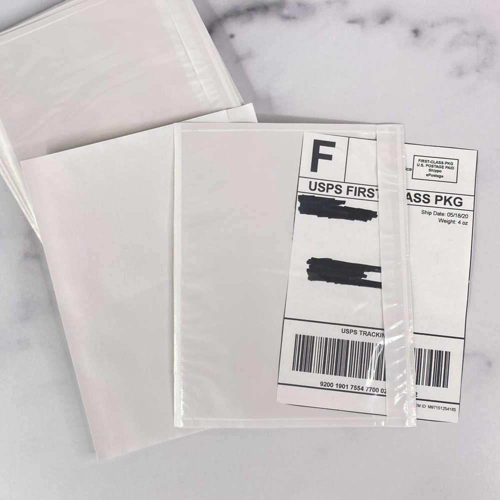 50 (7.5 X 5.5) Clear Postage Invoice Label Pockets PRICE IS FIRM - Picture 8 of 9